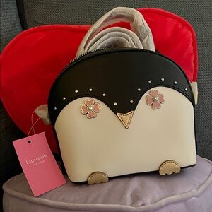 Kate Spade Black and Cream Mini Penguin Bag